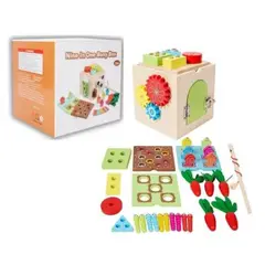 GENERICO - Cubo Didáctico de Madera Montessori Multifunción 9 en 1