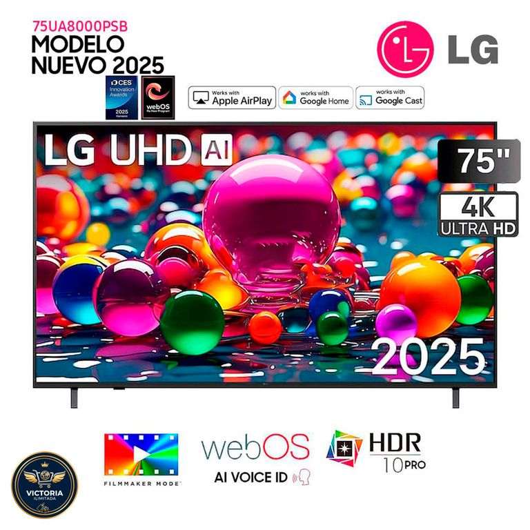 Televisor LG 75 Pulg 75UA8000 UHD 4K SMART TV THINQ AI l Modelo 2025