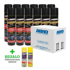 ABRO - Undercoating Protector de Chasis en Spray Negro U-6 Caja x 12 + Regalo 2 Siliconas para Tablero
