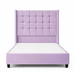 GENERICO - Cama Tapizada Confort Cubo Lila 1.5 Plz