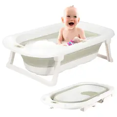 GENERICO - Bañera Plegable Ergonómica para Bebé con Sensor de Temperatura y Diseño Antideslizante - Gris