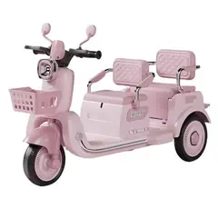 GENERICO - MOTO ELECTRICA PARA NIÑA a batería 12V- DOBLE ASIENTO CON CONTROL REMOTO