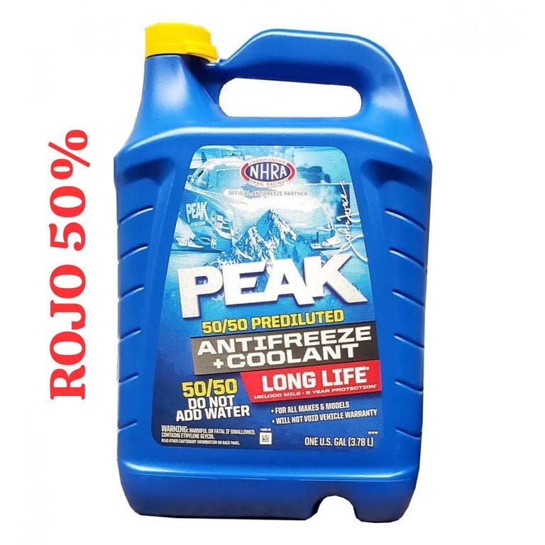 Refrigerante Anticongelante Peak 50% Rojo Climatizado