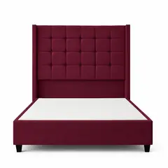GENERICO - Cama Tapizada Confort Cubo Guinda 1.5 Plz