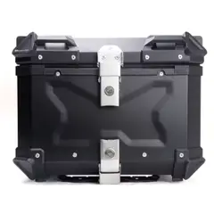 GENERICO - CAJUELA DE ALUMINIO NEGRA PARA MOTO  45L  MODELO X