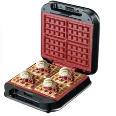 RAFF - Waflera Doble Cara Electrica Antiadherente 4en1 DE 850W