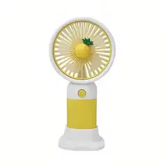 GENERICO - Mini Ventilador De Mano Diseño Frutas Portátil Recargable con Base Doble Uso
