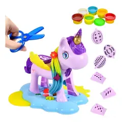 GENERICO - Unicornio Mágico con Plastilina y Moldes - Juguete Didáctico para Niños