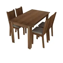 MADESA - Juego de Comedor Madesa Rosie con 4 Sillas MarrónBeige