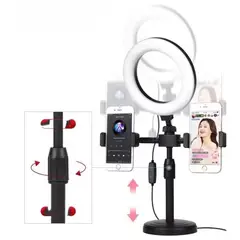 GENERICO - Lámpara Aro Luz Led Con Doble Soporte Para Celular Parante Ajustable