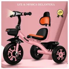 GENERICO - Triciclo Para Niños Bicicleta Flashlight - Rosado