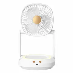 GENERICO - Ventilador Portátil de Escritorio Recargable USB Tipo C con Luz LED y 3 Velocidades