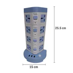 GENERICO - Torre Multifuncional de 16 Conexiones extensión con 3 Puertos USB