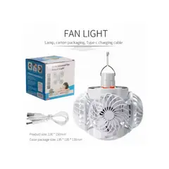 GENERICO - Foco Ventilador Recargable con Panel Solar