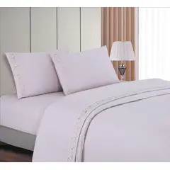 CASATEX - Juego de Sábanas King 100% algodón con Bordado