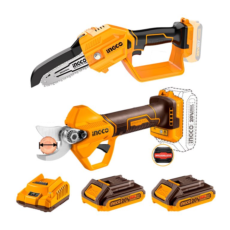 Sierra Podadora 5+ Tijera Recta Inalámbrica 25mm Brushless Naranja Claro