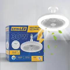 EXTRALED - Foco Ventilador OASIS 30W 3 Colores de Luz 30cm c/ control