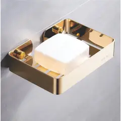GENERICO - Jabonera de acero inoxidable 304 dorado brillante