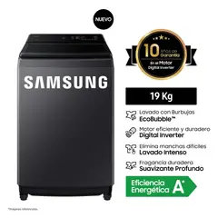 SAMSUNG - Lavadora WA40F19E7CPE 19 Kg Gris Grafito