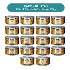 ACANA - Comida Húmeda ACANA Premium Paté Pollo con Atún – Pack 18 Latas 155 g