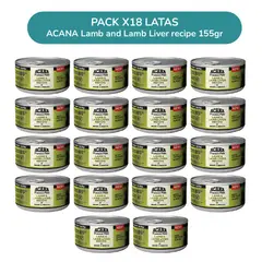 ACANA - Pack 18 Latas ACANA Premium Paté Cordero e Hígado de Cordero 155 g