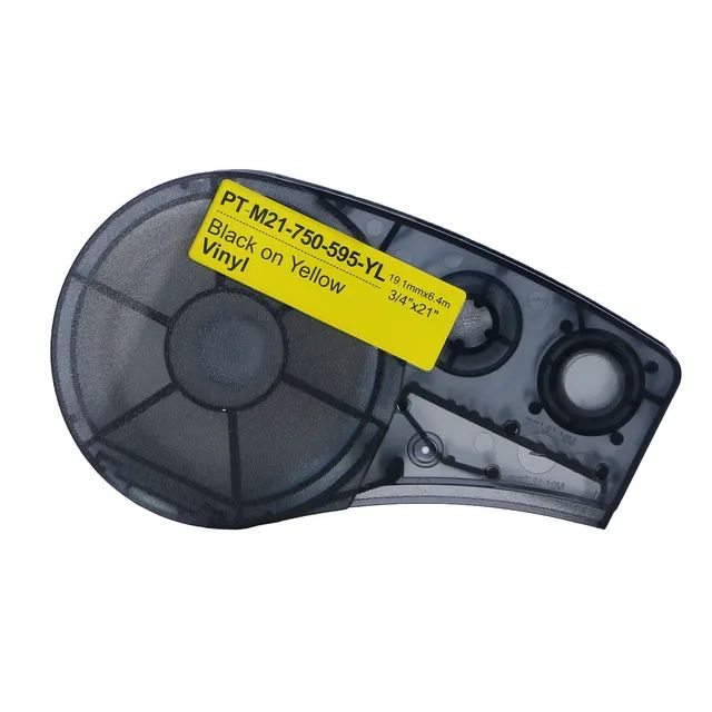 CINTA BRADY COMPATIBLE PT-M21-750-595 19-1MM NEGRO SOBRE AMARILLO