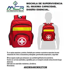 GENERICO - MOCHILA DE SUPERVIVENCIA O EMERGENCIA XL CINTA REFLECTANTE AMARILLA MAXIMA CAPACIDAD