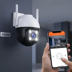 TENDA - Cámara de seguridad WiFi 4MP 2.5K, Vigilancia, sensor de movimiento, Giro Panorámico CH7
