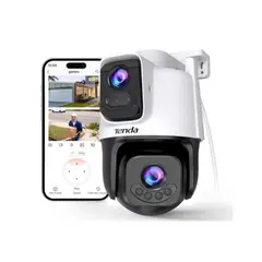 TENDA - Cámara de seguridad WiFi 6, Doble lente Panorámico 6MP, seguimiento automático, Full Color