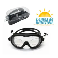 OEM - Lentes de Natación Antiempañante con Protección UV y Tapones de Oído