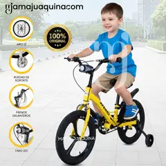 BABY - Bicicleta 2 en 1 a Pedal Aro 12 «TIPHON» Función de Equilibrio Yellow