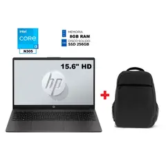 HP - LAPTOP HP INTEL CORE I3 N305 RAM 8GB 256GB 15.6 PULGADAS HD + MOCHILA
