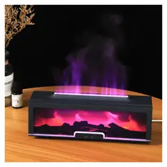 GENERICO - Humidificador de Aromas en Forma de chimenea con Control Remoto y Luz RGB 7 Colores