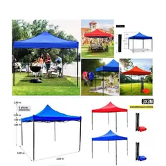 GENERICO - Carpa Toldo 3x3 Plegable Reforzado Impermeable