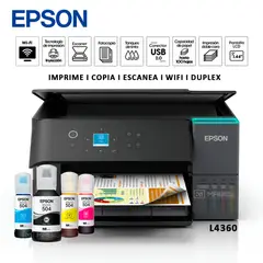 EPSON - Impresora Multifuncional Epson Ecotank L4360 Duplex WIFI USB