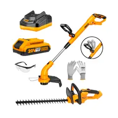 INGCO TOOLS - Cortadora De Césped 20v + Cortasetos 20v Ingco + 1batería 20ah + Cargador + Accesorios