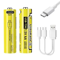 LIITOKALA - Pila AA Recargable 15V LiitoKala USB 2400mAh Larga Duración