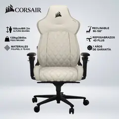 CORSAIR - SILLA GAMER CORSAIR TC500 LUXE FROST