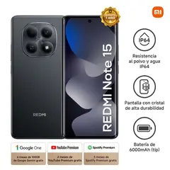 REDMI - CELULAR XIAOMI NOTE 15 8GB RAM 256GB ROM COLOR BLACK