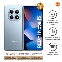 REDMI - CELULAR XIAOMI REDMI NOTE 15 8GB RAM 256GB ROM COLOR GLACIER BLUE