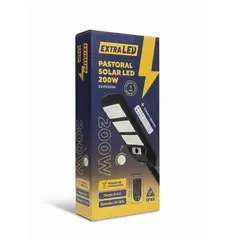 EXTRALED - Pastoral LED Solar 200W A53cm L25cm Contro Sensor y Tubo de Fijación