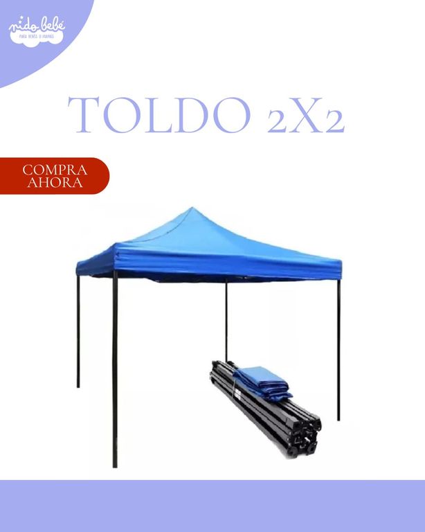 Toldo Plegable 2x2m Protección UPF 50+ Azul
