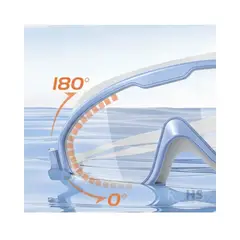 OEM - Lentes de Natación con Protección UV y Tapones de Oído - Color celeste