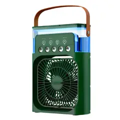 GENERICO - Ventilador Enfriador de Aire Portátil USB con Humidificador Luz LED y Temporizador