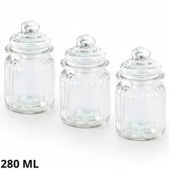 ICHIMATSU - Set de Frascos con Tapa de Vidrio 280 ml 3 Piezas- ichimatsu