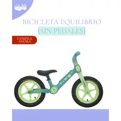KIDS - Bicicleta De Equilibrio Sin Pedales Infantil Diseño Dino - VERDE