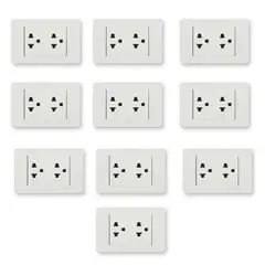 HOME LIGHT - Pack x10 Tomacorriente Emp. Doble 16A con Tierra Elegant