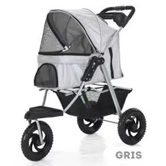GENERICO - COCHE TRACTOR Plegable hasta 30Kg para Mascotas GRIS