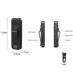 GENERICO - Mini cámara HD portatil con detección de movimiento