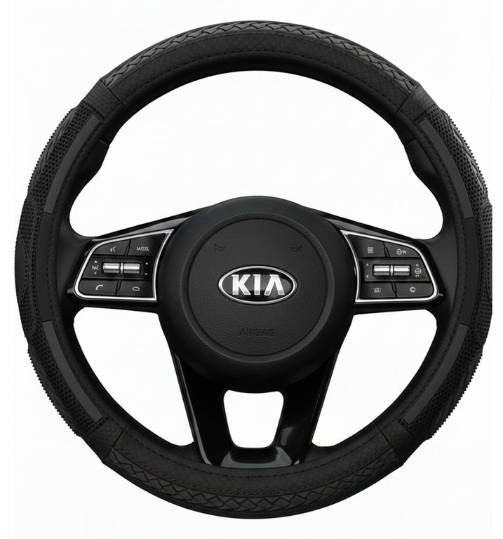 Protector de Timón Antitranspirante Panal Negro Para Auto
